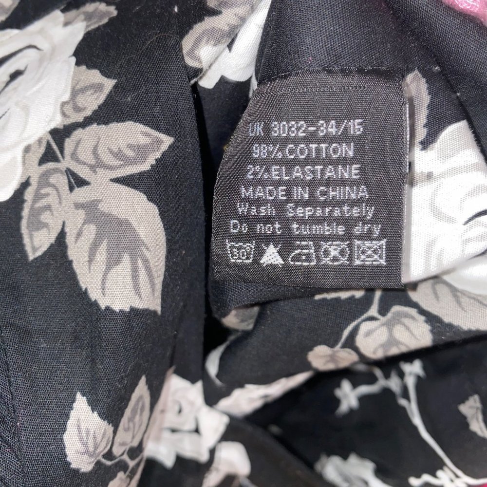 Hell Bunny Vixen Rose Natalie Dress Gothic Floral Dark Black Size Small Womens - Picture 3 of 5